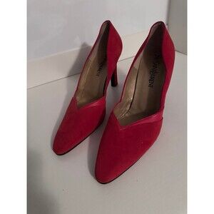 Yves Saint Laurent Red Suede Heels Size 39 Italy
